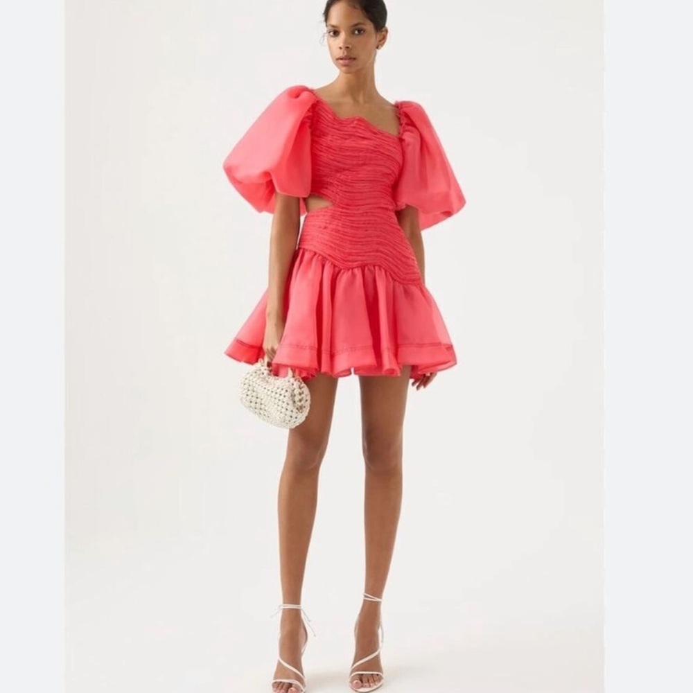 Aje Orange Puff Sleeve Mini Sundress - Picture 3 of 12